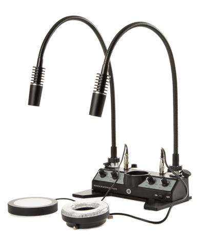 LED illumination station with two gooseneck lights LE.5212