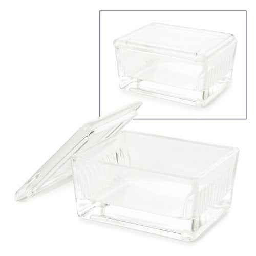 Glass staining jar with lid for 10 microscope slides PB.5200 - www.letscopes.com